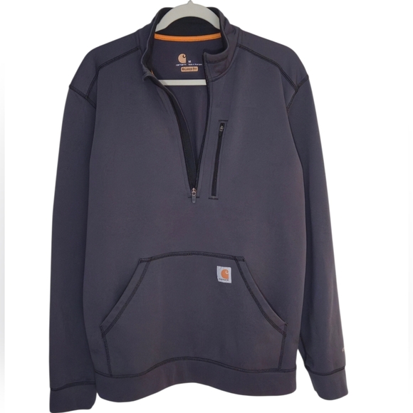 Carhartt Force 1/4 Zip Pullover Men's M Dark Gray Workwear Sweatshirt - Picture 1 of 6